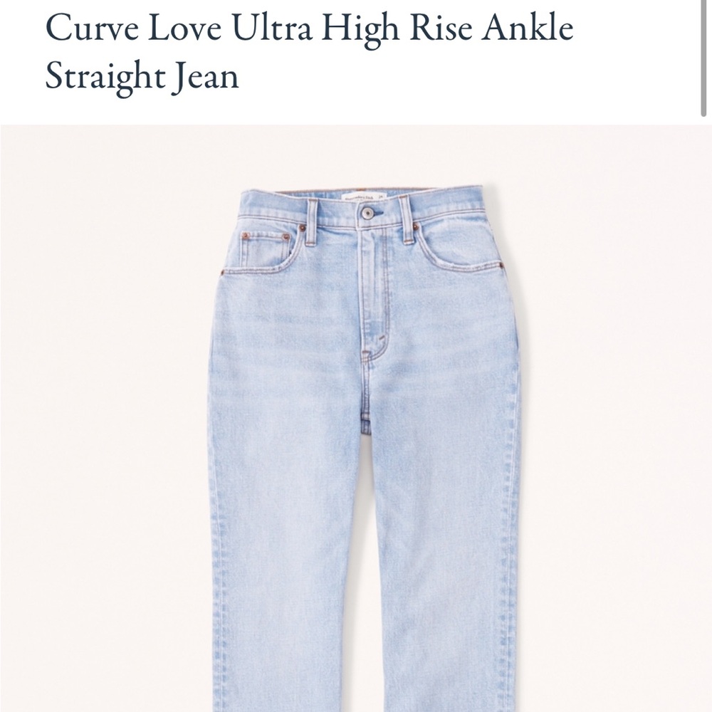 Abercrombie Curve Love Ultra High Rise Ankle Straight Jean